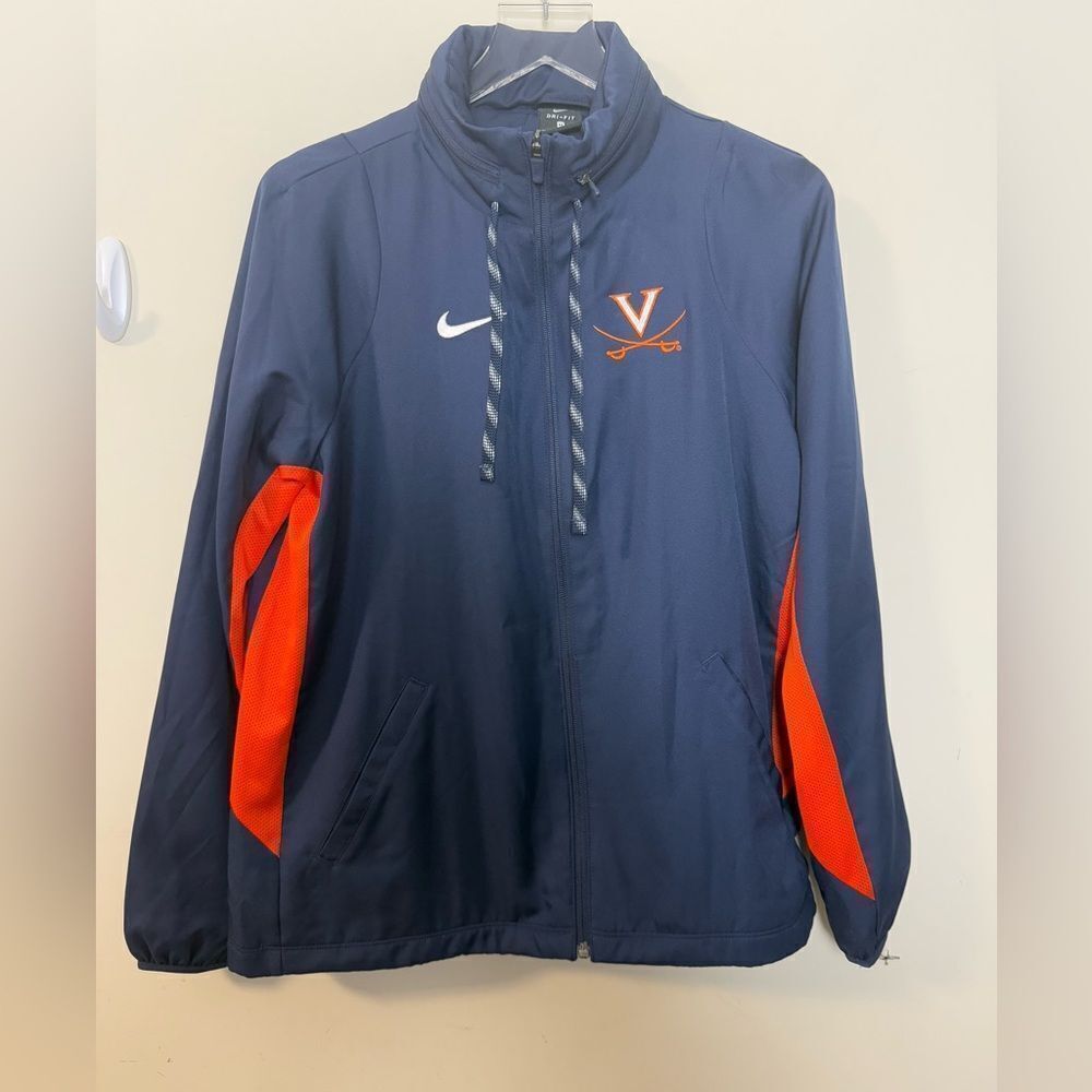 Nike Dri-Fit Virginia Cavaliers Zip Stowaway Hood Track Jacket Womens Size M
